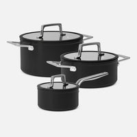 Sada hrncov Meda 4.0, 6 dielov - Nepriľnavý riad s keramickým povrchom, čierny