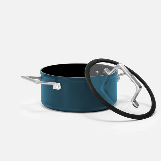 Hrniec Meda 4.0, ø 20 cm (2,4 l) - Nepriľnavý hrniec s keramickým povrchom s pokrievkou, modrý