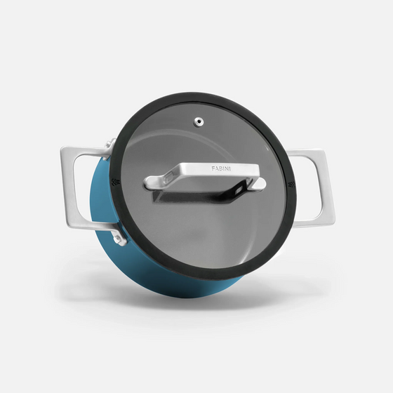 Sada hrncov Meda 4.0, 6 dielov - Nepriľnavý riad s keramickým povrchom, modrý