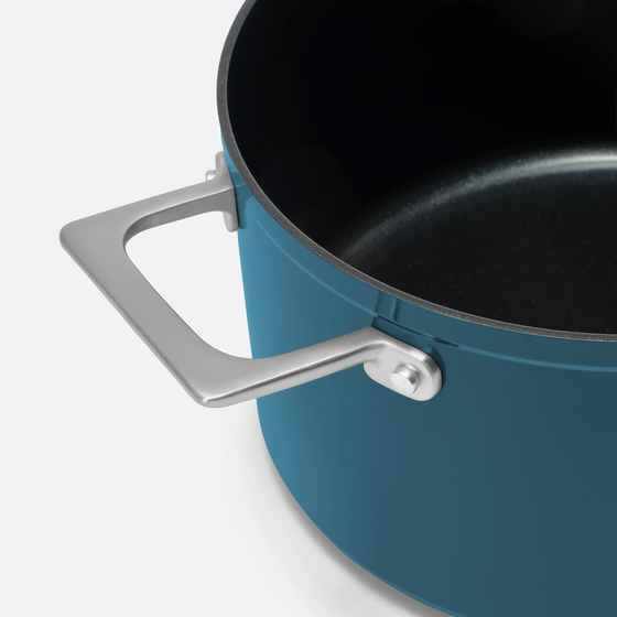 Hrniec Meda 4.0, ø 24 cm (5,5 l) - Nepriľnavý hrniec s keramickým povrchom s pokrievkou, modrý