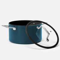 Hrniec Meda 4.0, ø 24 cm (5,5 l) - Nepriľnavý hrniec s keramickým povrchom s pokrievkou, modrý