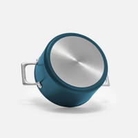 Hrniec Meda 4.0, ø 24 cm (5,5 l) - Nepriľnavý hrniec s keramickým povrchom s pokrievkou, modrý