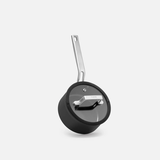 Pokrievka Meda 4.0, ø 16 cm - Sklenená pokrievka so silikónovým okrajom, čierna