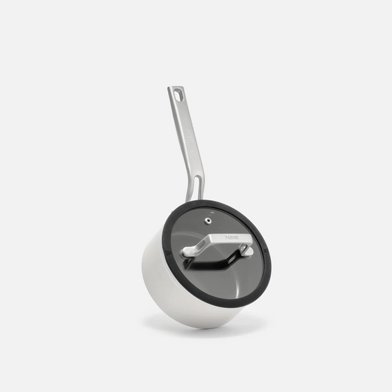 Rajnica Meda 4.0, ø 16 cm (1,3 l) - Nepriľnavá rajnica s keramickým povrchom s pokrievkou, sivá