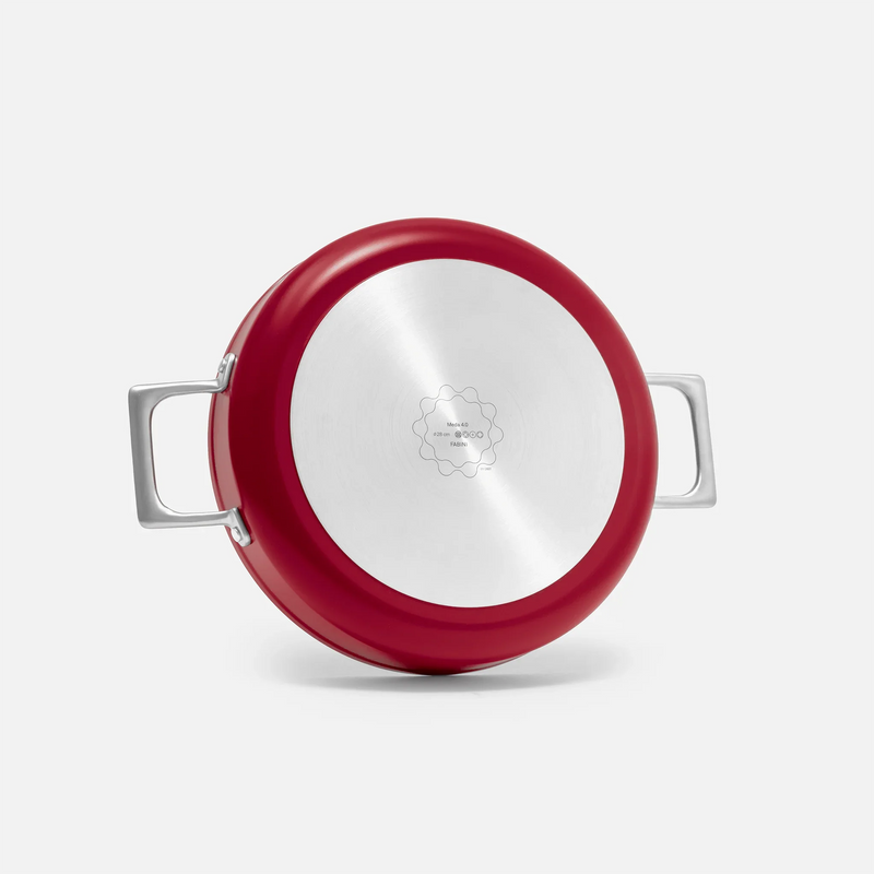 Tegame panvica Meda 4.0, ø 28 cm - Nepriľnavá panvica s keramickým povrchom s pokrievkou, vínová