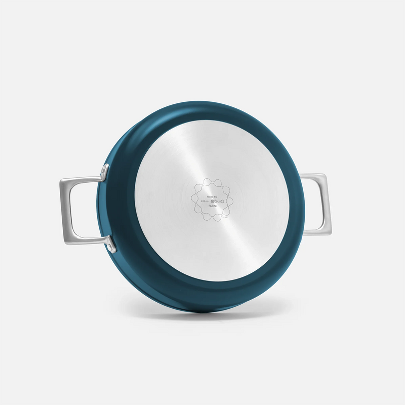 Tegame panvica Meda 4.0, ø 28 cm - Nepriľnavá panvica s keramickým povrchom s pokrievkou, modrá