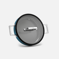 Tegame panvica Meda 4.0, ø 28 cm - Nepriľnavá panvica s keramickým povrchom s pokrievkou, modrá