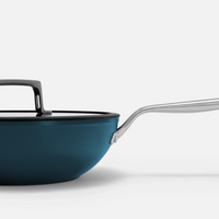 Wok panvica Meda 4.0, ø 28 cm - Nepriľnavá panvica s keramickým povrchom s pokrievkou, modrá