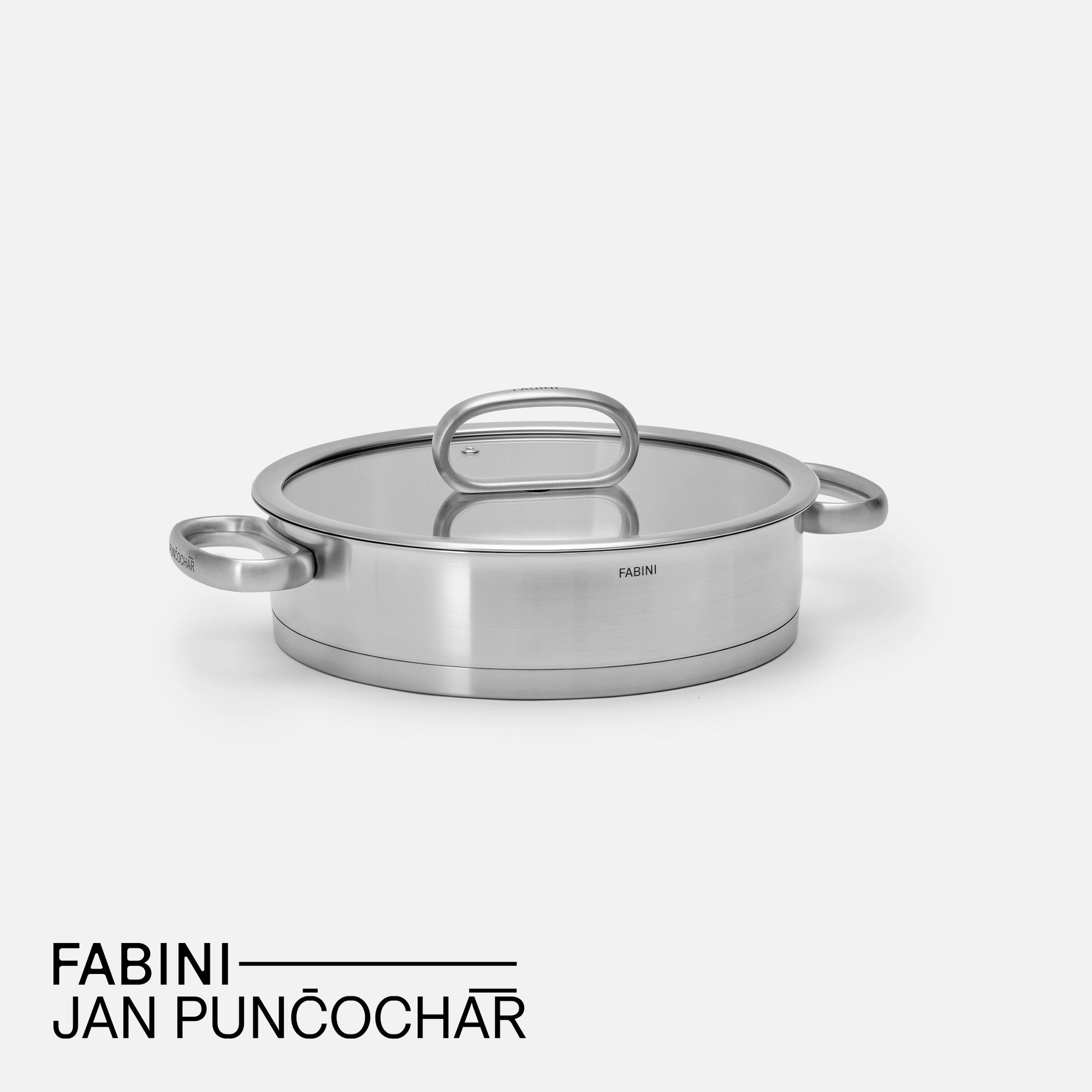 Servírovacia tegame panvica FABINI & Punčochář, ø 24 cm (2 l) - Nerezová beznitová panvica z jednovrstvovej nerezovej ocele so sklenenou pokrievkou