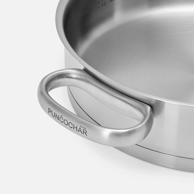 Kastról FABINI & Punčochář, ø 24 cm (3,5 l) - Nerezový beznitový kastról z jednovrstvovej nerezovej ocele so sklenenou pokrievkou