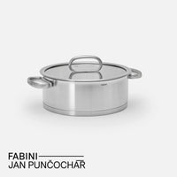 Kastról FABINI & Punčochář, ø 24 cm (3,5 l) - Nerezový beznitový kastról z jednovrstvovej nerezovej ocele so sklenenou pokrievkou