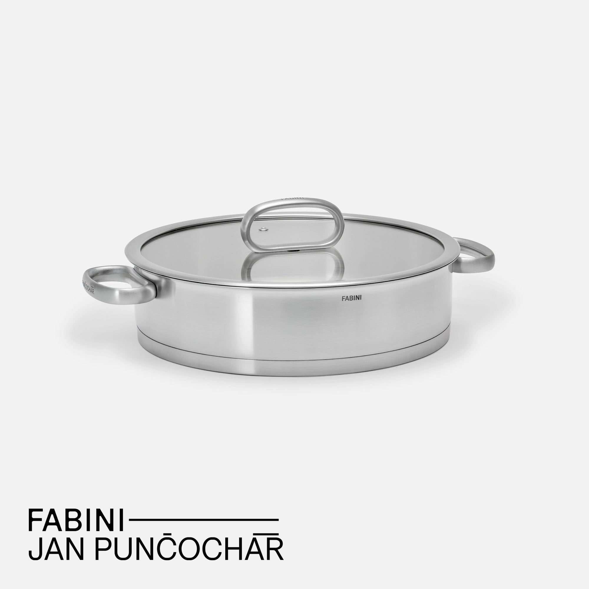 Servírovacia tegame panvica FABINI & Punčochář, ø 28 cm (3,5 l) - Nerezová beznitová panvica z jednovrstvovej nerezovej ocele so sklenenou pokrievkou