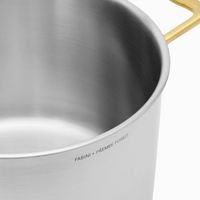 Hrniec FABINI & Forejt, ø 24 cm (7 l) - Nerezový beznitový hrniec z viacvrstvovej nerezovej ocele s pokrievkou