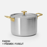 Hrniec FABINI & Forejt, ø 24 cm (7 l) - Nerezový beznitový hrniec z viacvrstvovej nerezovej ocele s pokrievkou
