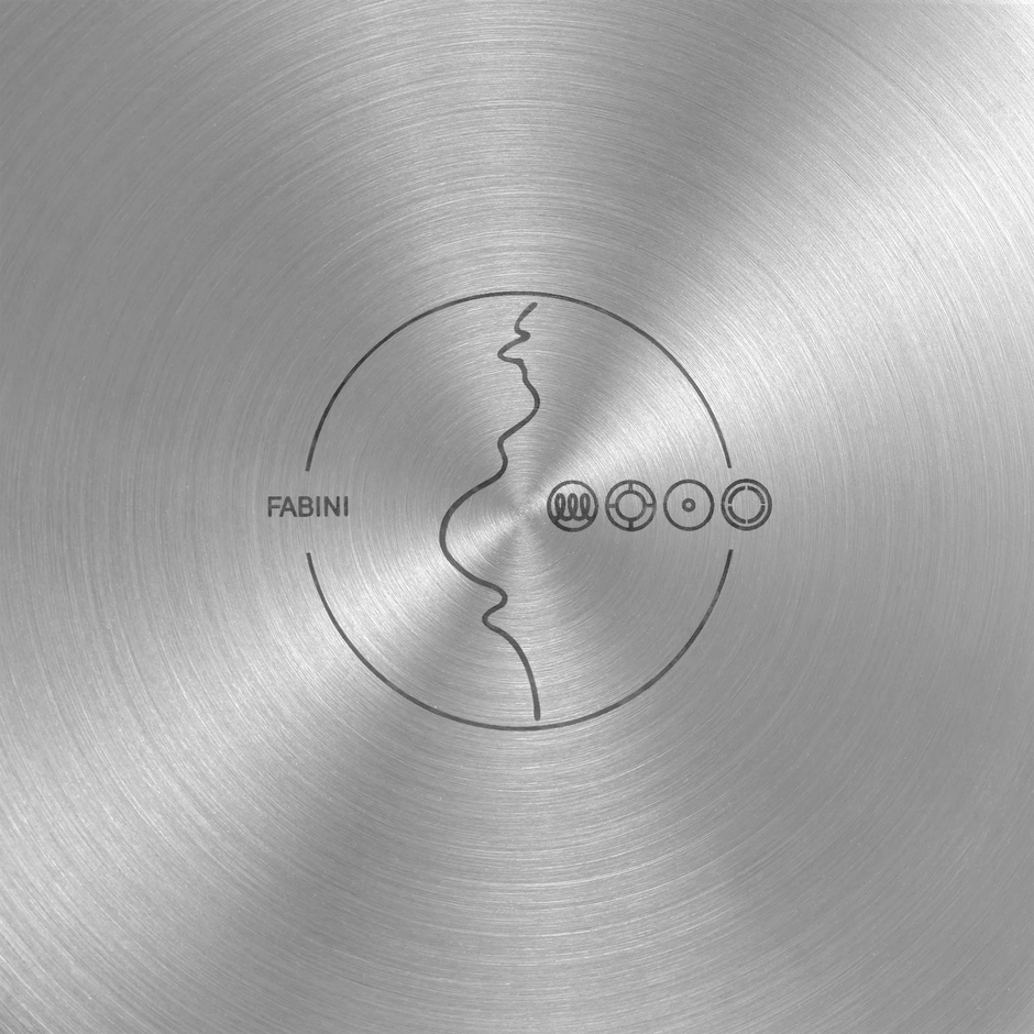 Rajnica FABINI & Těhotnej kuchař 2.0, ø 20 cm (3 l) - Nerezová beznytová rajnica s hybridným keramickým povrchom z viacvrstvovej nerezovej ocele s pokrievkou