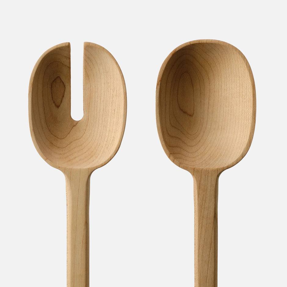 Príbory na šalát Arba - Drevená sada príborov z javora