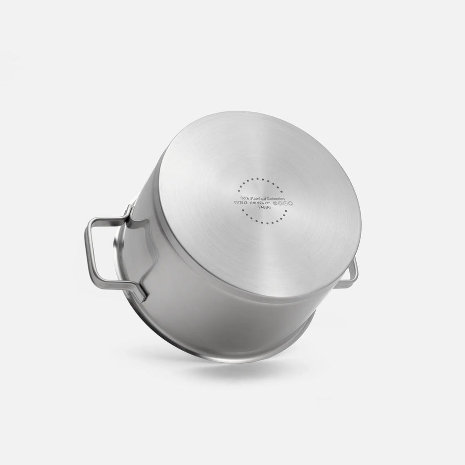 Hrniec Core Standard, Ø 24 cm (5,5 l) - Nerezový beznitový hrniec z jednovrstvovej nerezovej ocele s pokrievkou