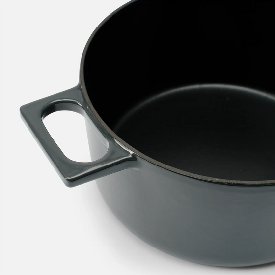 Kastról FABINI & Těhotnej kuchař, ø 26 cm (5,5 l) - Smaltovaný liatinový kastról s pokrievkou, sivý