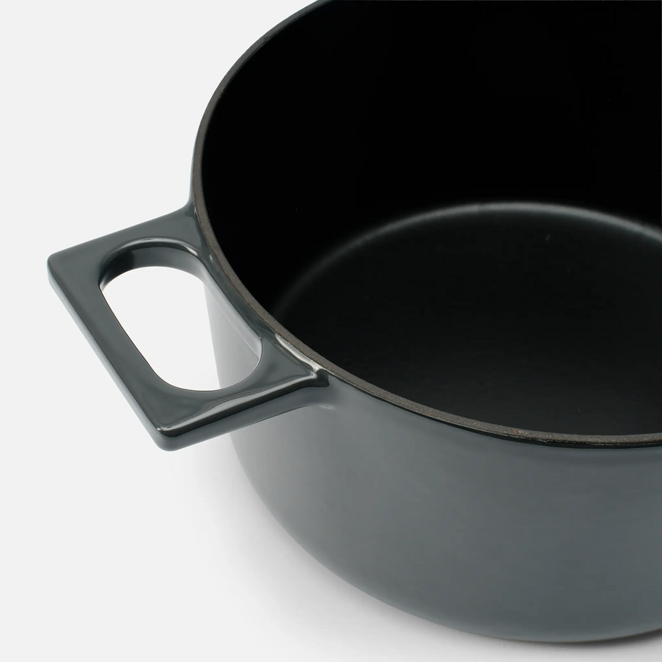 Kastról FABINI & Těhotnej kuchař, ø 26 cm (5,5 l) - Smaltovaný liatinový kastról s pokrievkou, sivý