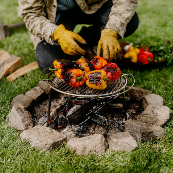 Sada na oheň FABINI & FUEGO, ø 41 cm, 6 dielov - Liatinový tál, ocelový rošt a skruž