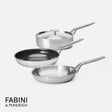 Sada panvíc FABINI & Pohlreich 2.0, ø 24 cm + ø 26 cm, 4 diely - Nerezové beznitové panvice z viacvrstvovej nerezovej ocele