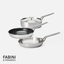 Sada panvíc FABINI & Pohlreich 2.0, ø 24 cm + ø 26 cm, 4 diely - Nerezové beznitové panvice z viacvrstvovej nerezovej ocele
