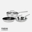 Sada panvíc FABINI & Pohlreich, ø 24 cm + ø 26 cm, 4 diely - Nerezové beznitové panvice z päťvrstvovej nerezovej ocele