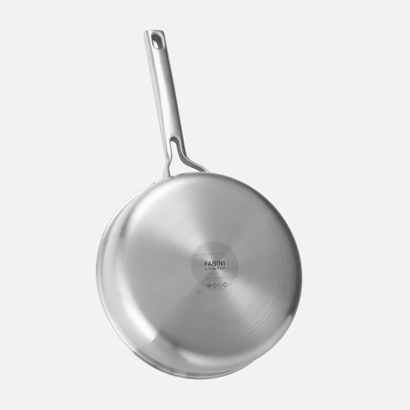 Hlboká panvica FABINI & Pohlreich, ø 24 cm (2,5 l) - Nerezová beznitová hlboká panvica z päťvrstvovej nerezovej ocele s pokrievkou