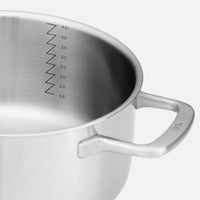 Nízky kastról FABINI & Pohlreich, ø 24 cm (4 l) - Nerezový beznitový kastról z päťvrstvovej nerezovej ocele s pokrievkou