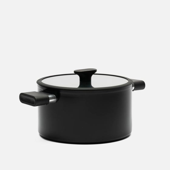 Kastról Meda 5.0 Economy, ø 24 cm (5,4 l) - Nepriľnavý kastról s keramickým povrchom s pokrievkou, čierny