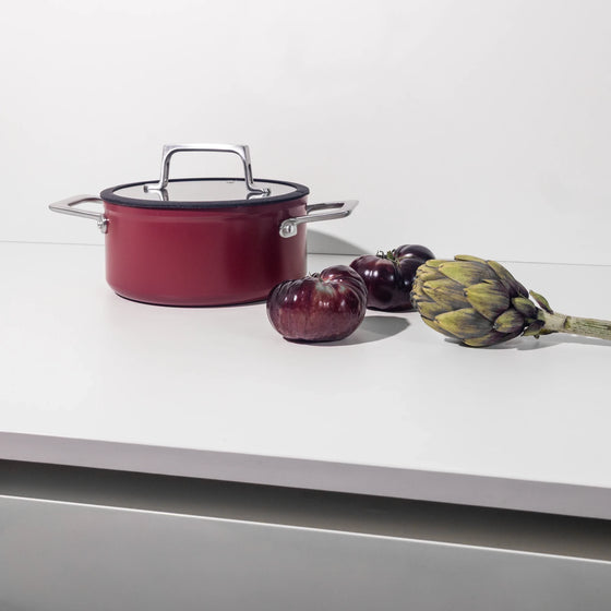 Hrniec Meda 4.0, ø 24 cm (5,5 l) - Nepriľnavý hrniec s keramickým povrchom s pokrievkou, vínový