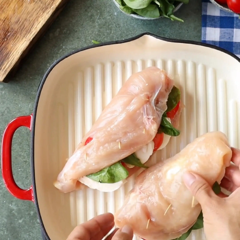 Grilovacia panvica Mattia 2.0, ø 28 cm - Smaltovaná liatinová panvica bez pokrievky, červená