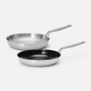 Sada panvíc Lucca 4.0 Pro, ø 26 cm, 2 diely - Nerezová beznitová panvica z viacvrstvovej nerezovej ocele + nepriľnavá nerezová beznitová panvica s keramickým povrchom z viacvrstvovej nerezovej ocele