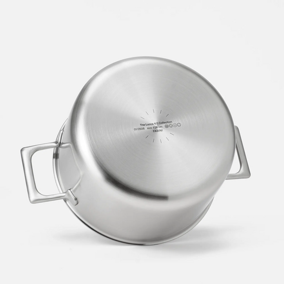 Kastról Lucca 4.0 Pro, ø 24 cm (5,5 l) - Nerezový beznitový kastról z viacvrstvovej nerezovej ocele s pokrievkou