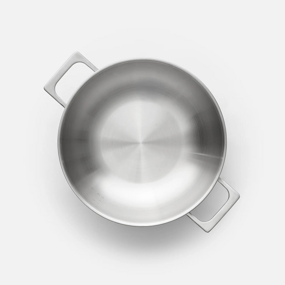 Kónická tegame panvica Lucca 4.0 Pro, ø 28 cm (3,5 l) - Nerezová beznitová panvica z viacvrstvovej nerezovej ocele s pokrievkou