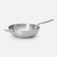 Wok panvica Lucca 4.0 Pro, ø 30 cm - Nerezová beznitová panvica z viacvrstvovej nerezovej ocele s pokrievkou