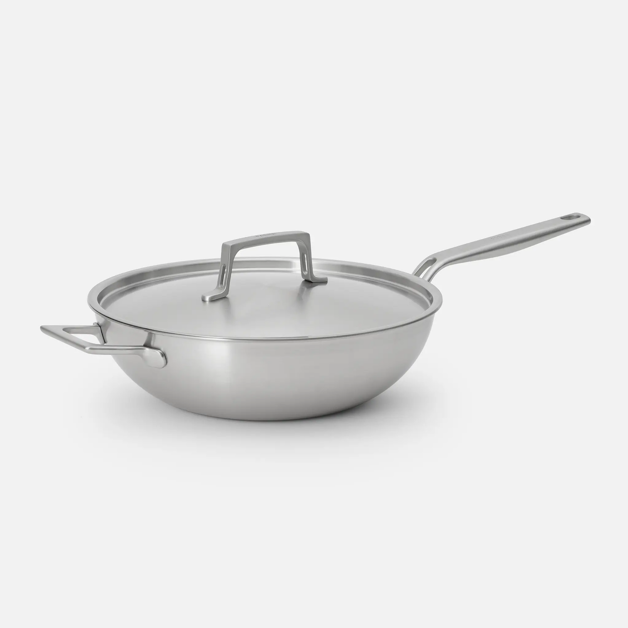 Wok panvica Lucca 4.0 Pro, ø 30 cm - Nerezová beznitová panvica z viacvrstvovej nerezovej ocele s pokrievkou
