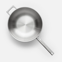 Wok panvica Lucca 4.0 Pro, ø 30 cm - Nerezová beznitová panvica z viacvrstvovej nerezovej ocele s pokrievkou