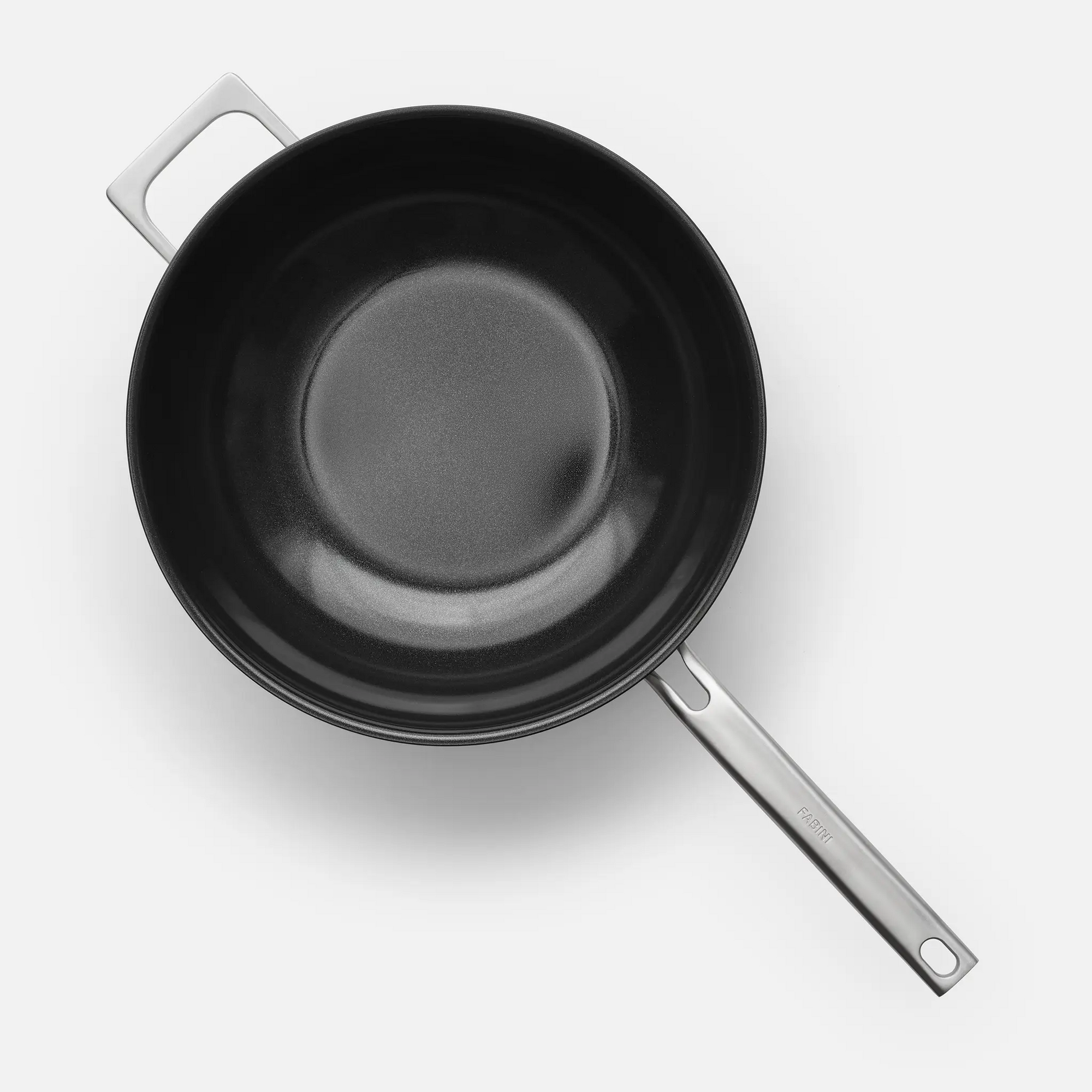 Wok panvica Lucca 4.0 Pro, ø 30 cm - Nepriľnavá nerezová beznitová panvica z viacvrstvovej nerezovej ocele s keramickým povrchom s pokrievkou