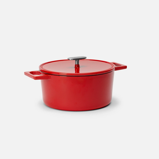 Kastról Mattia 3.0, ø 26 cm (5,5 l) - Smaltovaný liatinový kastról s pokrievkou, lesklý červený
