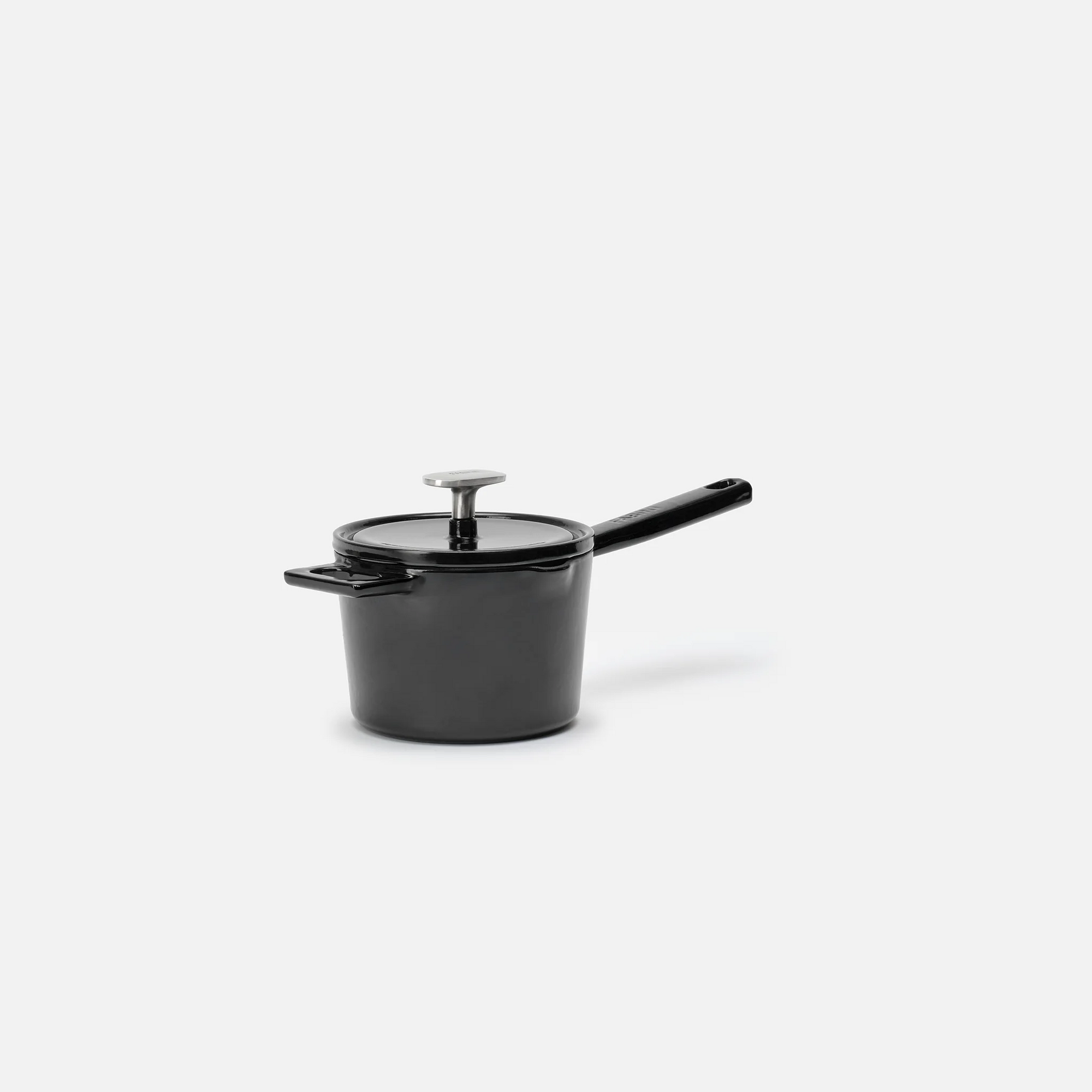 Rajnica Mattia 3.0, Ø 14 cm (1,65 l) - Smaltovaná liatinová rajnica, lesklá čierna