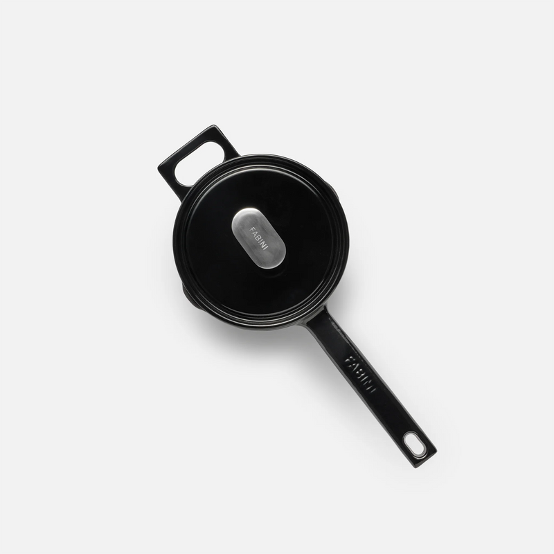 Rajnica Mattia 3.0, Ø 14 cm (1,65 l) - Smaltovaná liatinová rajnica, lesklá čierna