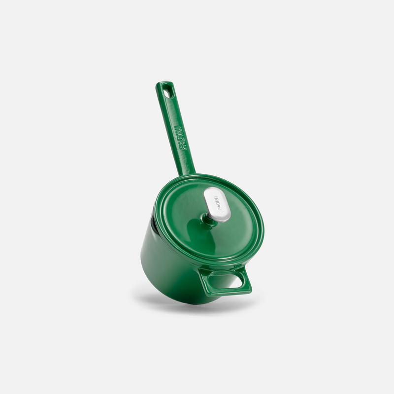 Rajnica Mattia 3.0, Ø 14 cm (1,65 l) - Smaltovaná liatinová rajnica, lesklá zelená