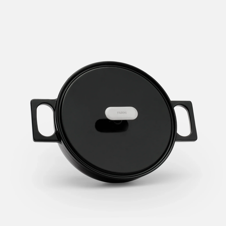 Tegame panvica Mattia 3.0, ø 26 cm - Smaltovaná liatinová panvica s pokrievkou, lesklá čierna