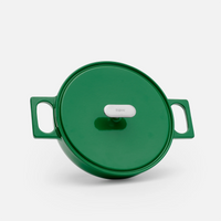 Tegame panvica Mattia 3.0, ø 26 cm - Smaltovaná liatinová panvica s pokrievkou, lesklá zelená