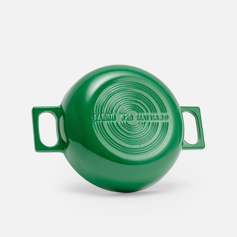 Tegame panvica Mattia 3.0, ø 26 cm - Smaltovaná liatinová panvica s pokrievkou, lesklá zelená