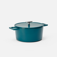 Kastról Mattia 3.0, ø 26 cm (5,5 l) - Smaltovaný liatinový kastról s pokrievkou, lesklý modrozelený
