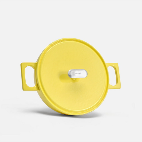 Tegame panvica Mattia 3.0, ø 26 cm - Smaltovaná liatinová panvica s pokrievkou, lesklá maslovo žltá