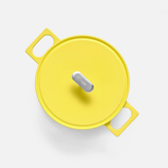 Tegame panvica Mattia 3.0, ø 26 cm - Smaltovaná liatinová panvica s pokrievkou, lesklá maslovo žltá