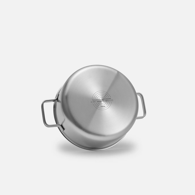 Nízky kastról Lucca 4.0 Standard, ø 24 cm (4 l) - Nerezový beznitový kastról z viacvrstvovej nerezovej ocele s pokrievkou